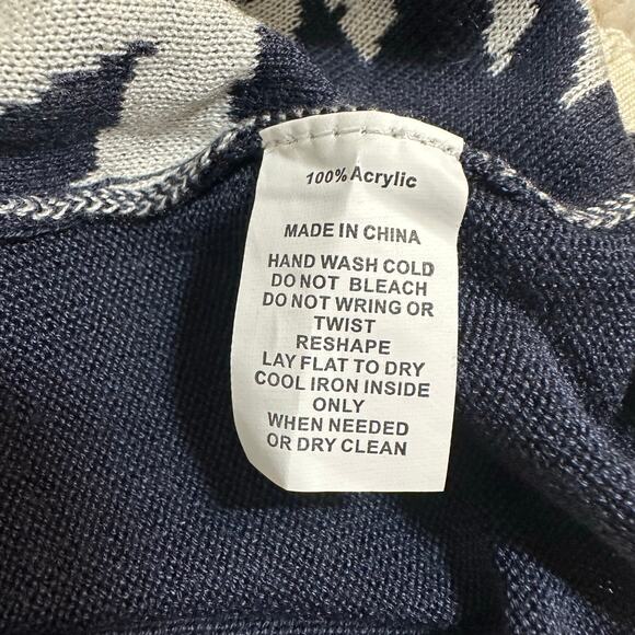 YAL NEW YORK Blue Cream Floral Button Up Cardigan Sweater Size M NWT - Picture 6 of 8